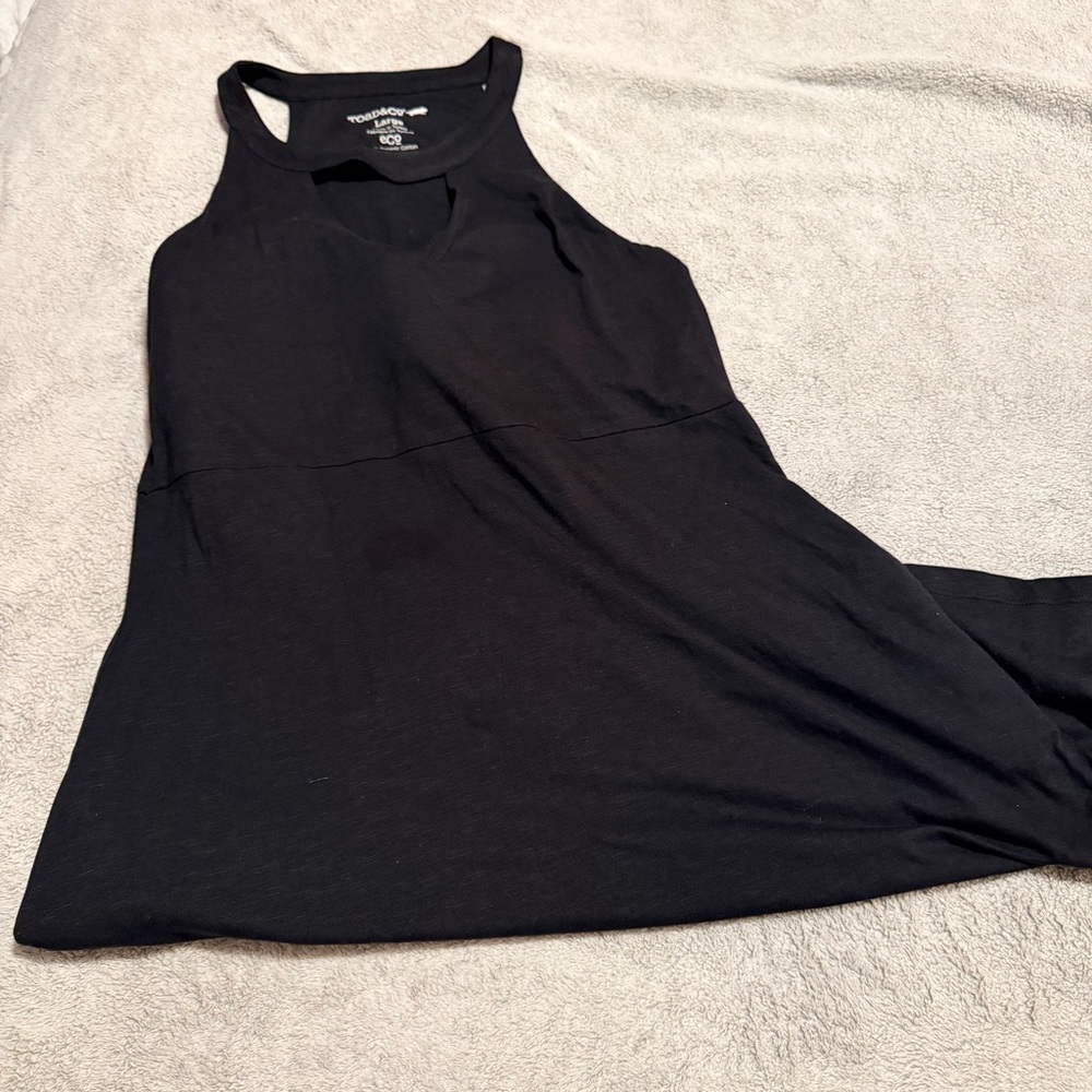 Toad & Co. Large Avalon Dress Sleeveless Racerback Black Padded w/ Pockets